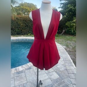 L'ATISTE Red shorts Romper Size medium